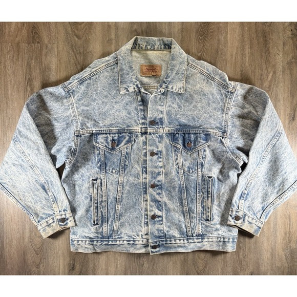 Levi's Jackets & Blazers - Vintage 80s Levi's‎ 70507 Acid Wash Denim Trucker Jacket Made in USA Size Large